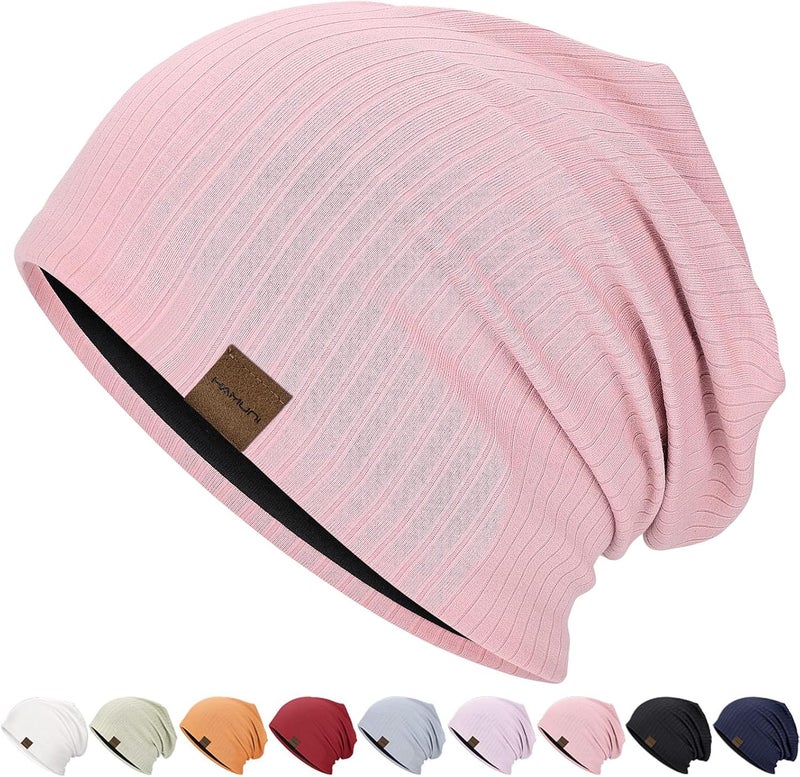 HAMUNI Slouchy Beanie for Men Women Soft Lightweight Running Beanie Hat Chemo Cap Skull Cap - Image 1
